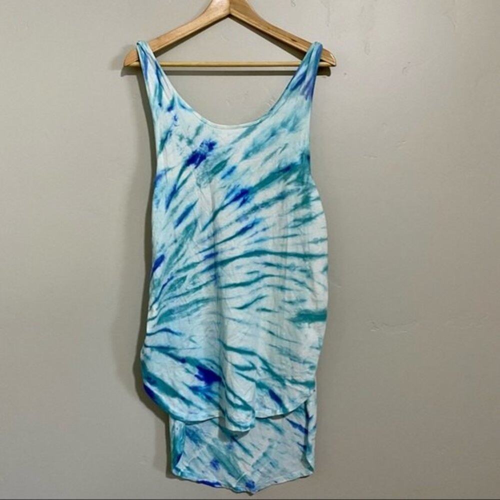 L Space Women’s Tie Dye Tank Cover Up Tidal Wave Blue Size Small NWT
